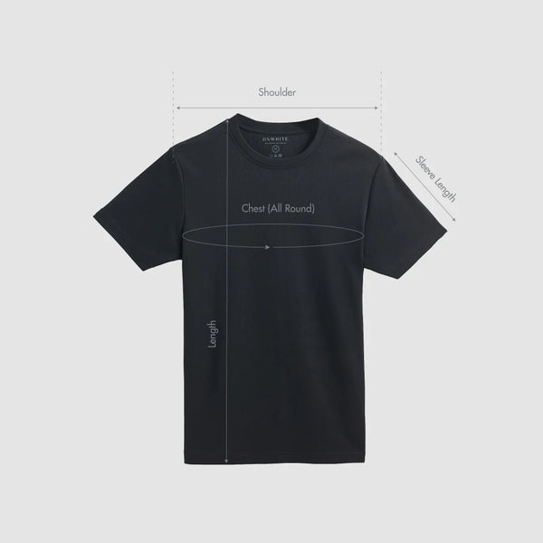 Size chart for Men Premium Weight Cotton Crew Neck Tee (New Colour)