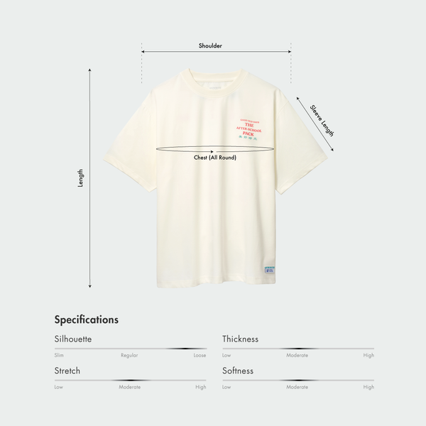 Size chart for Oxwhite x Loka Made Good Old Days Tee