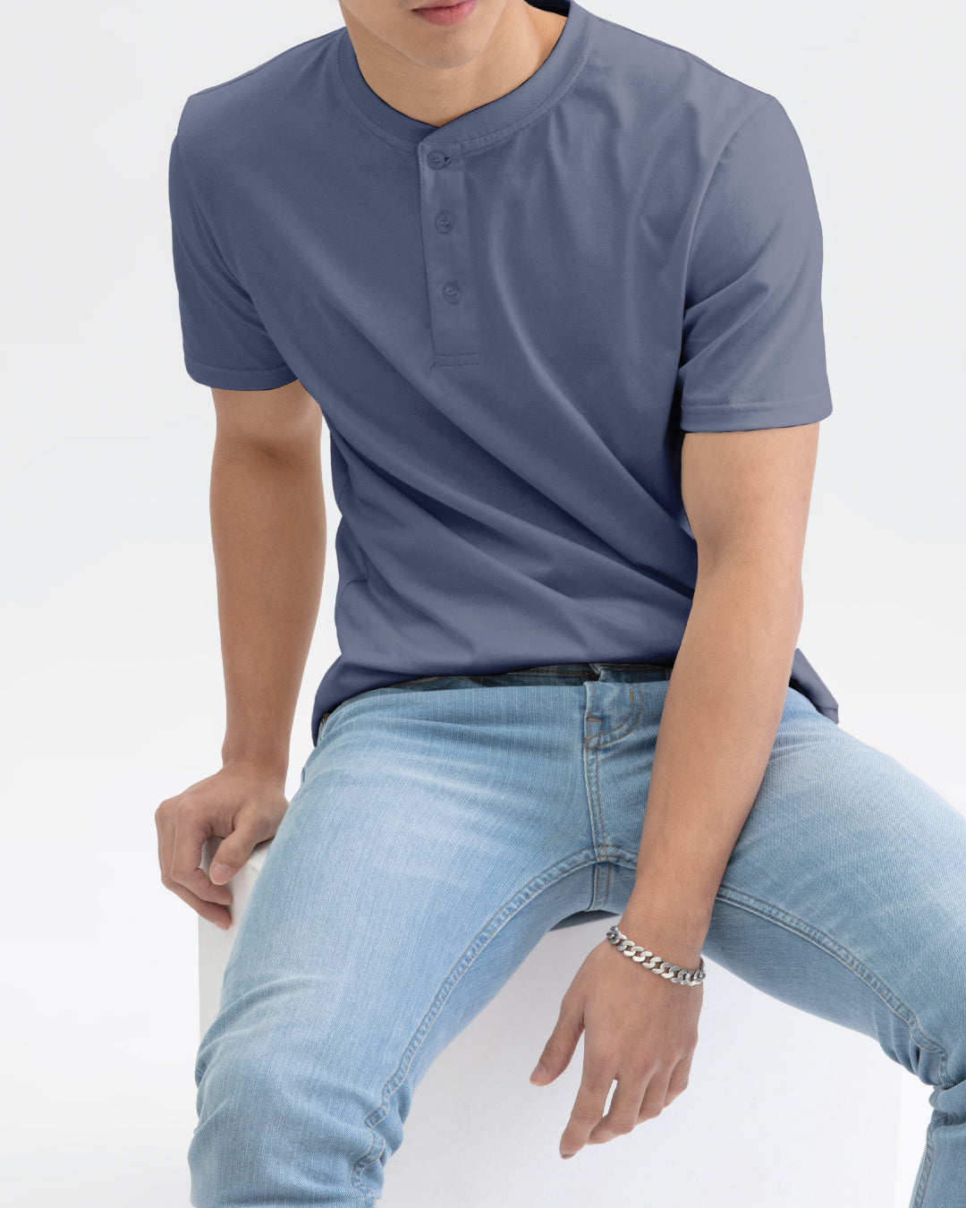 Men Short Sleeve Henley Tee