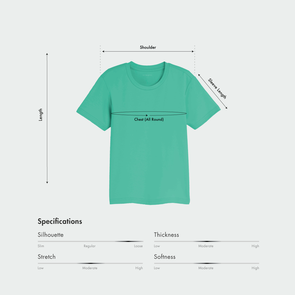 Size chart for Kids Premium Oversized Tee