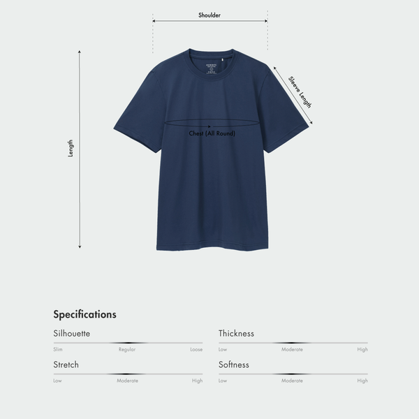 Size chart for Men Regular Fit Basic Tee