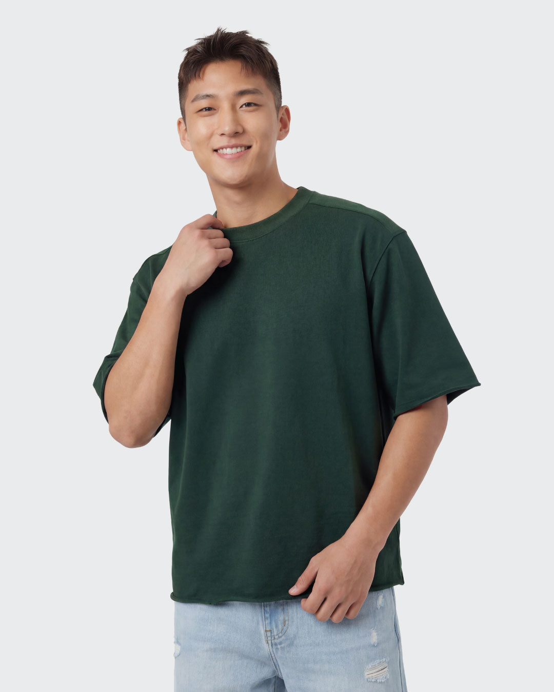 Men Boxy Fit Shoulder Panelled Top