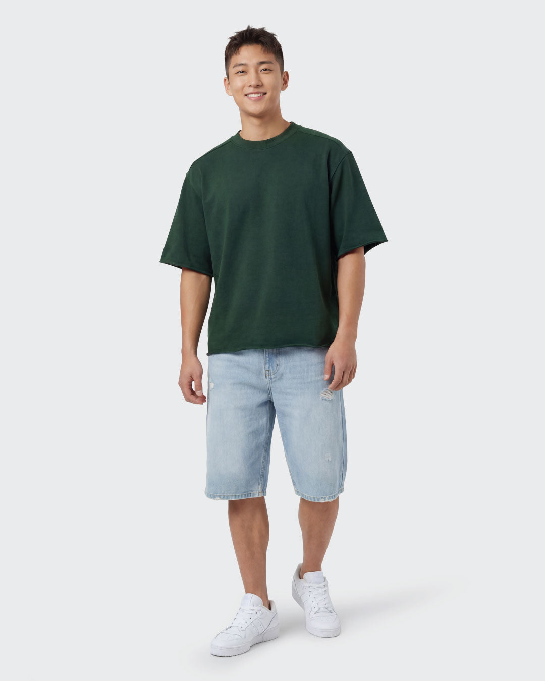 Men Boxy Fit Shoulder Panelled Top