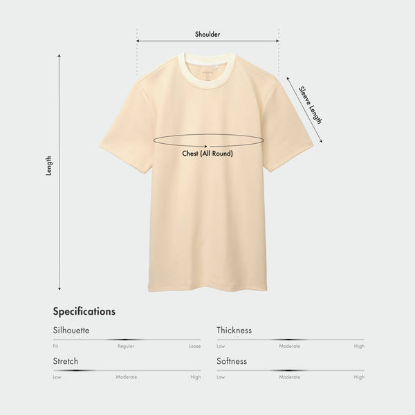 Size chart for Men Duotone Ribbed Collar Tee