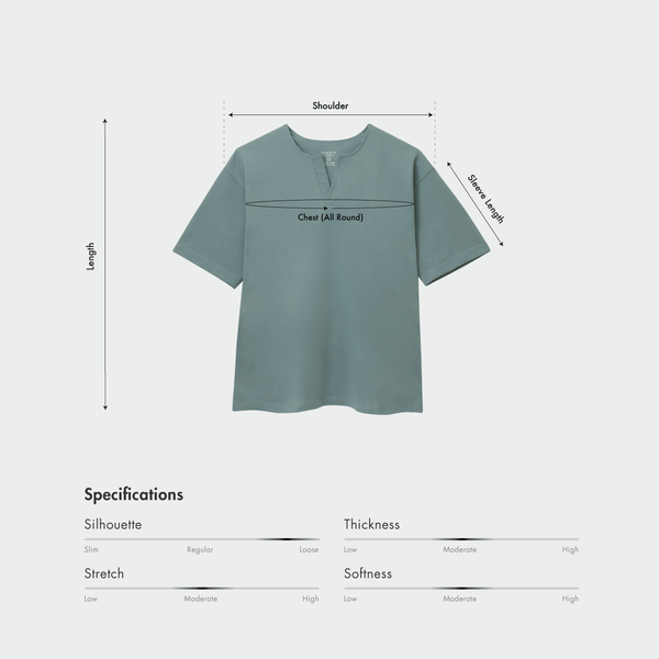 Size chart for Men Oversized Notch Tee