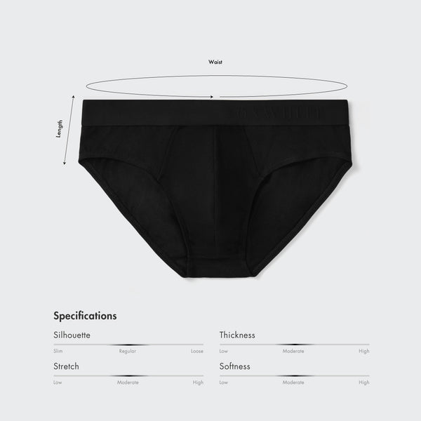 Size chart for Men Premium Brief (2 in 1 pack)