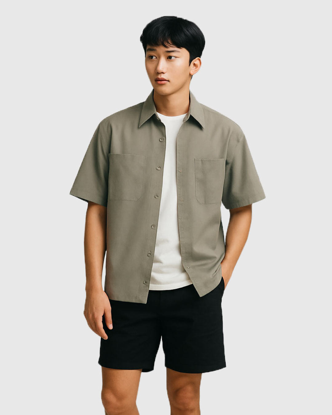 Men Regular Fit Double Pocket Shirt