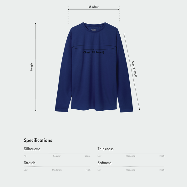 Size chart for Men Regular Fit Easy Dry Top