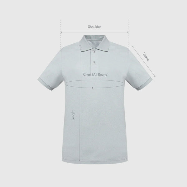 Size chart for Slim Fit Men Polo (Essential)