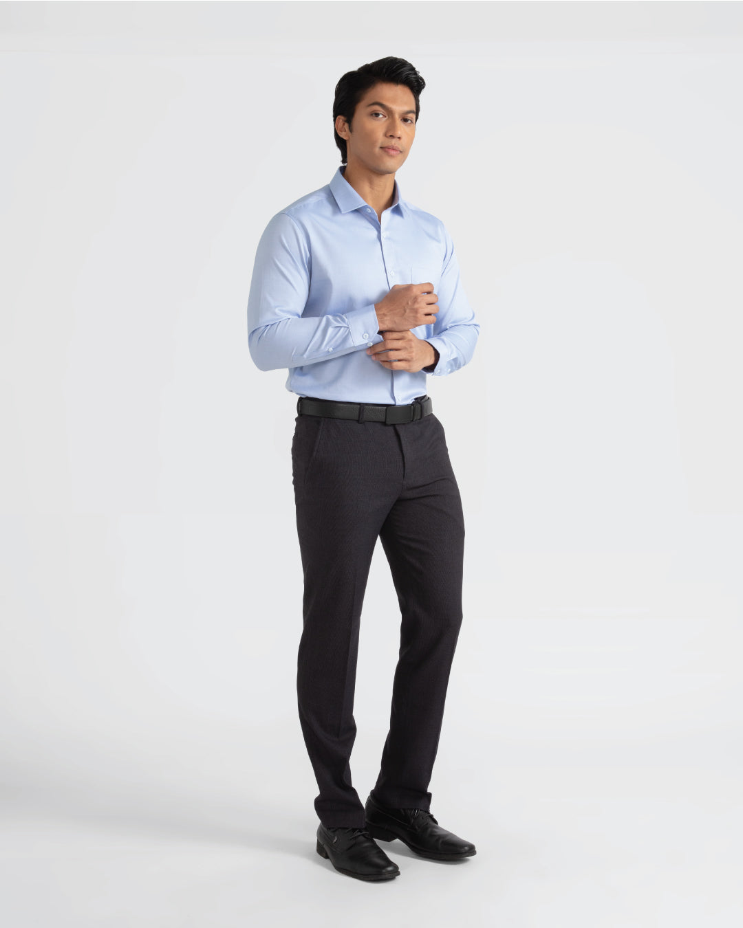 Men Slim Fit Long Sleeve Formal Pocket Shirt