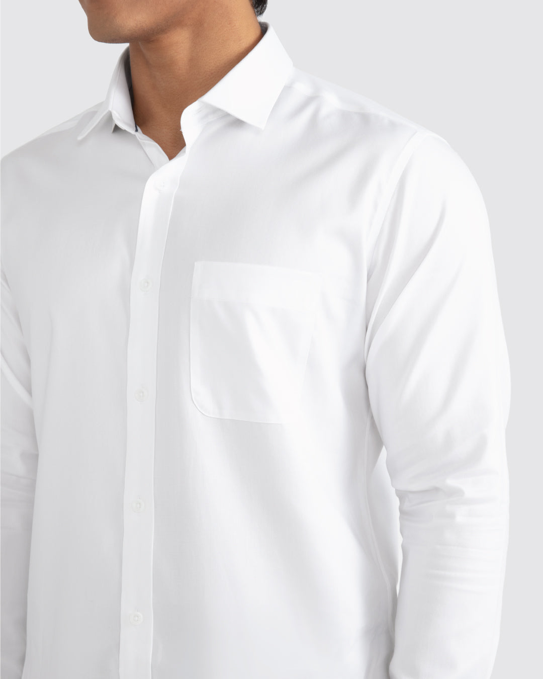 Men Slim Fit Long Sleeve Formal Pocket Shirt