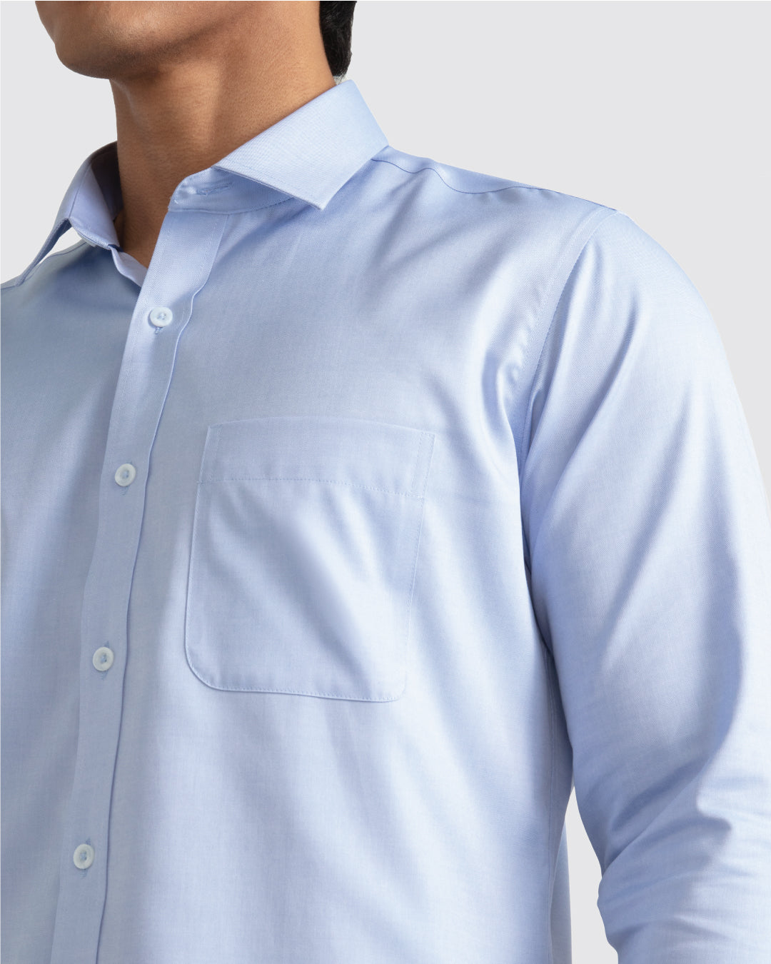 Men Slim Fit Long Sleeve Formal Pocket Shirt