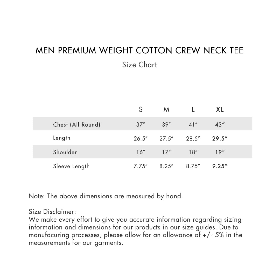 Men Premium Weight Cotton Crew Neck Tee (Essential)