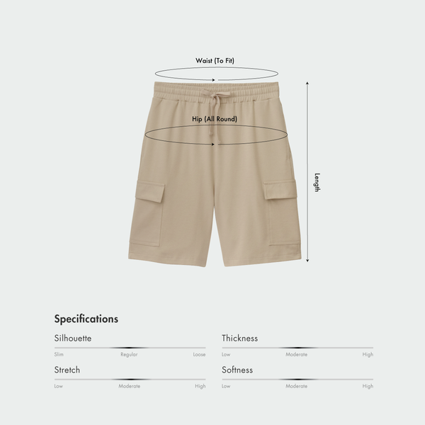 Size chart for Men Cargo Shorts