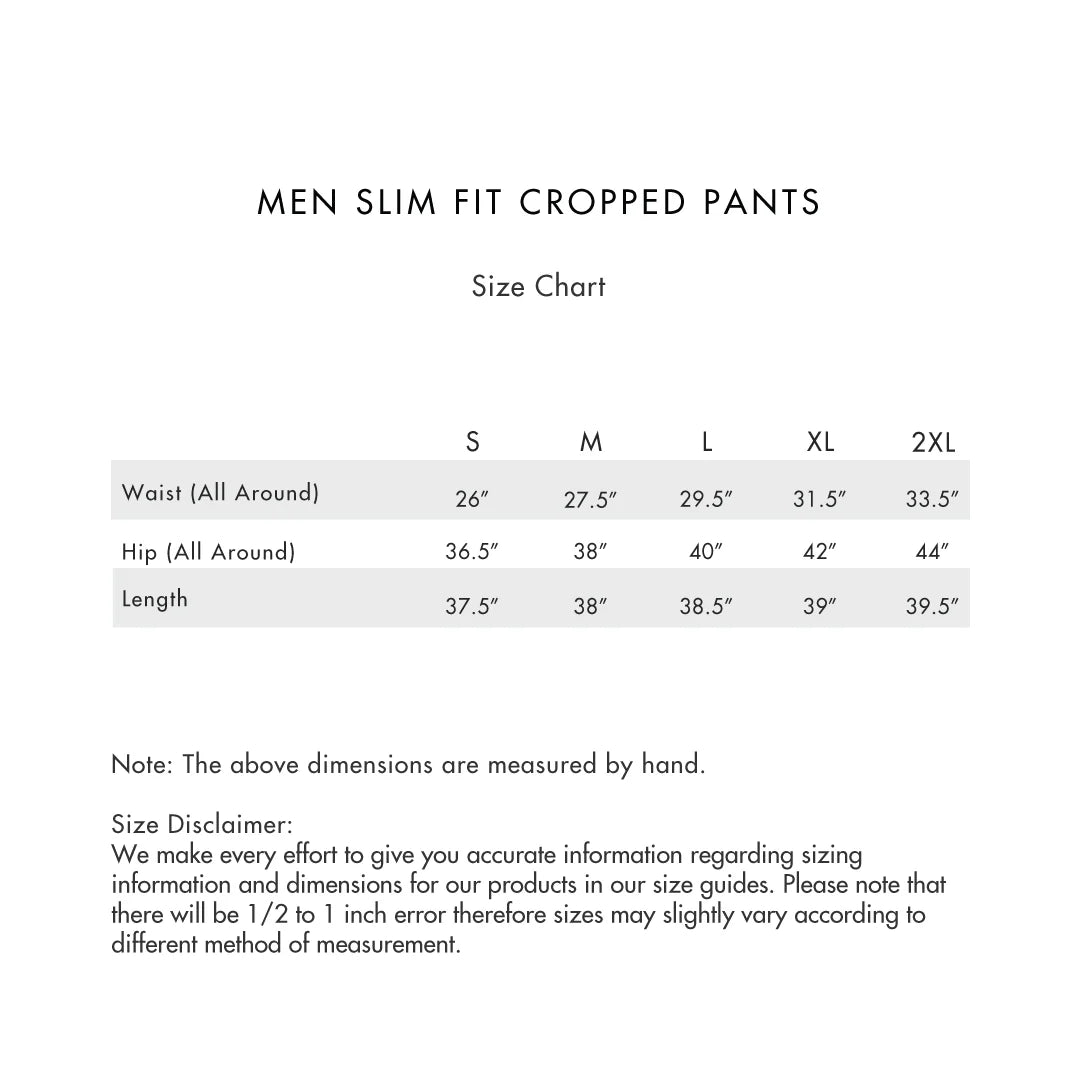 Men Slim Fit Cropped Pants