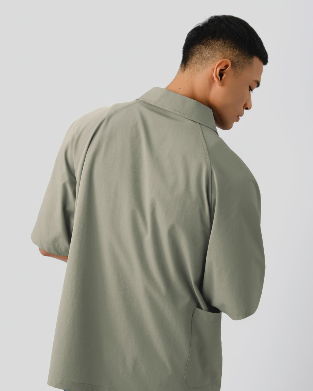 Men Oversized Nylon Polo Tee