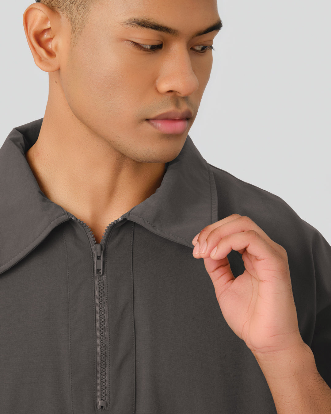 Men Oversized Nylon Polo Tee