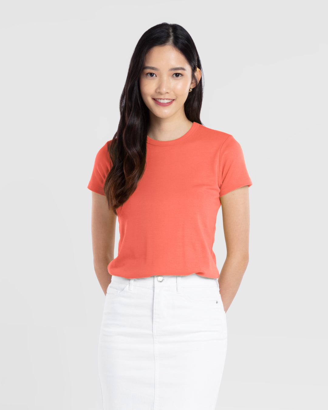 Women Premium Weight Cotton Crew Neck Tee (New Colour)