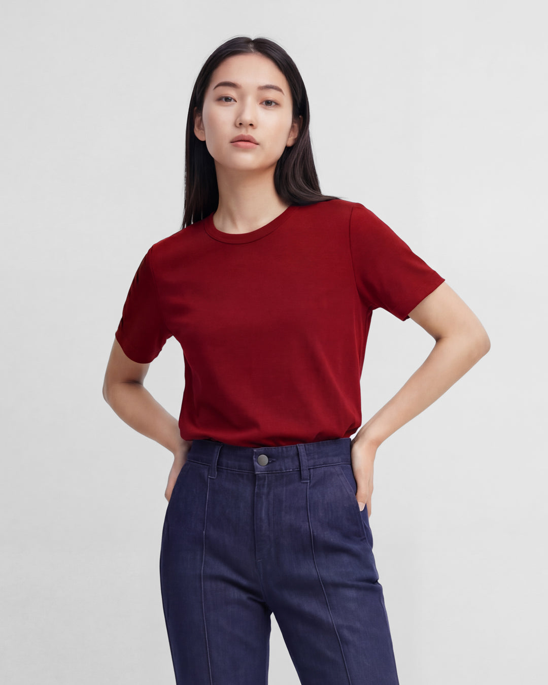 Women Premium Weight Cotton Crew Neck Tee (New Colour)