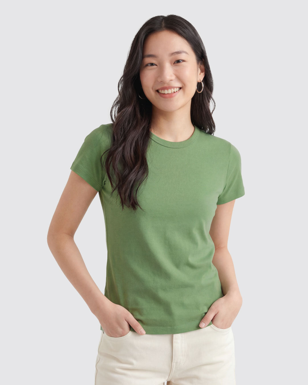 Women Premium Weight Cotton Crew Neck Tee (New Colour)