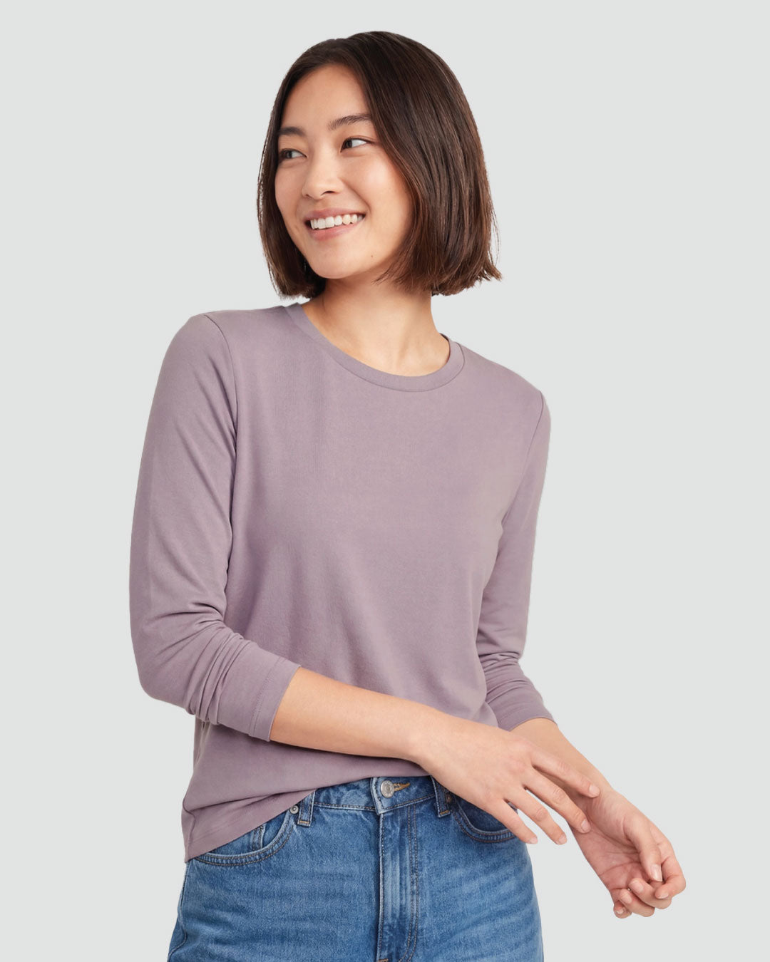 Women Premium Long Sleeve Crew Neck Tee