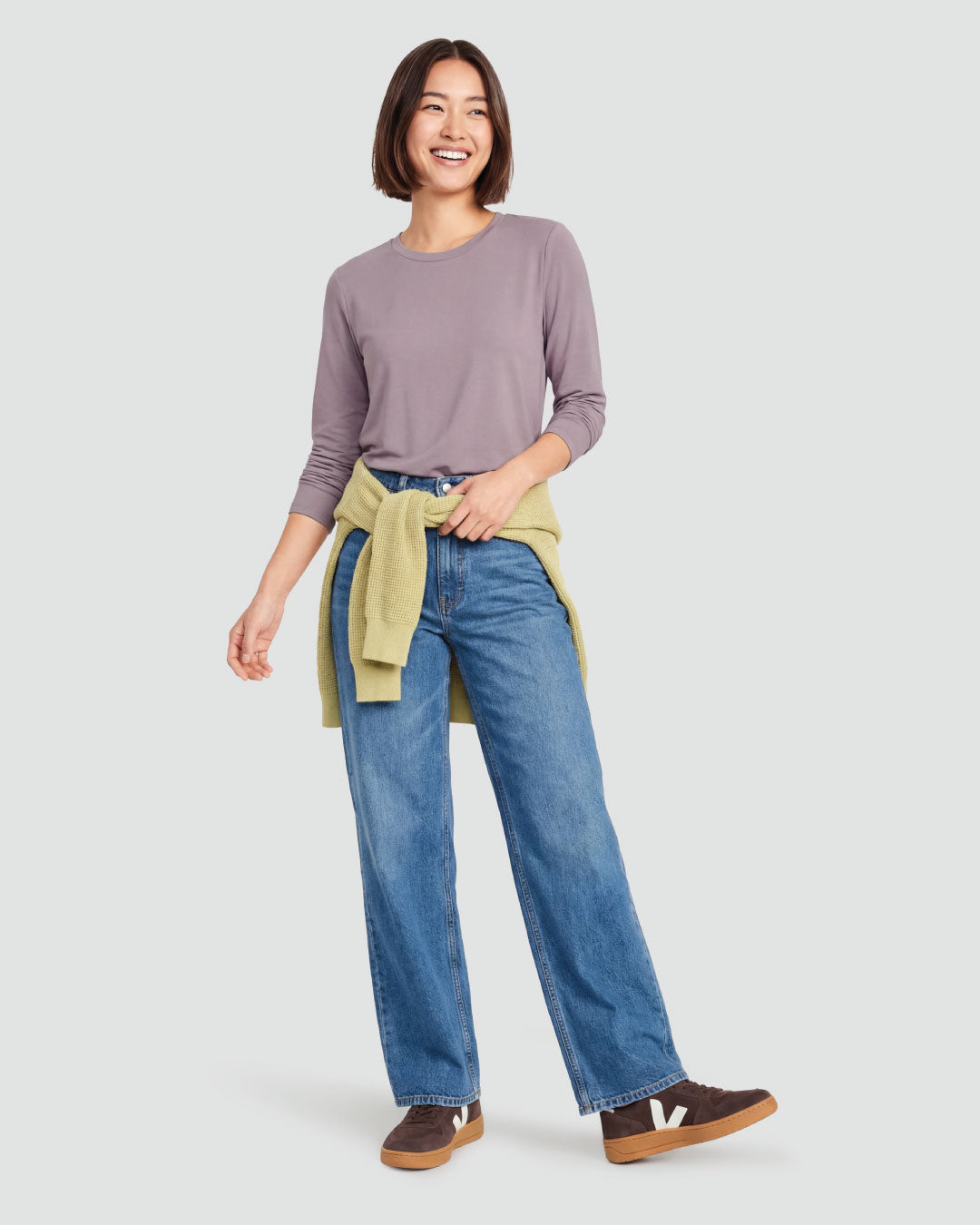 Women Premium Long Sleeve Crew Neck Tee