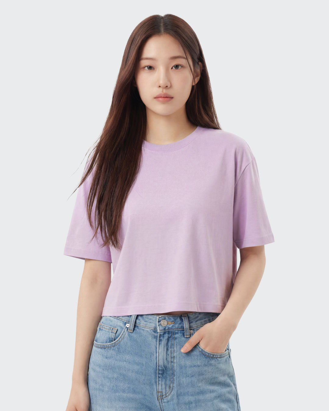 Women Basic Boxy Crop Tee