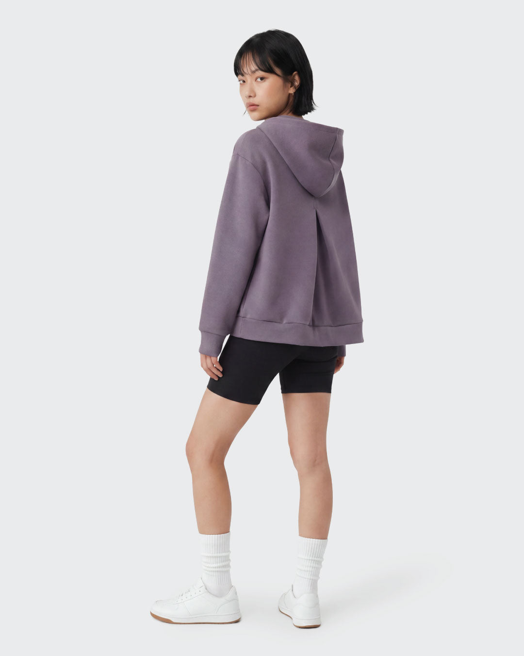 Women Pleated Back Hoodie