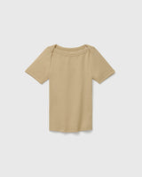 Women Boat Neck Ribbed Top