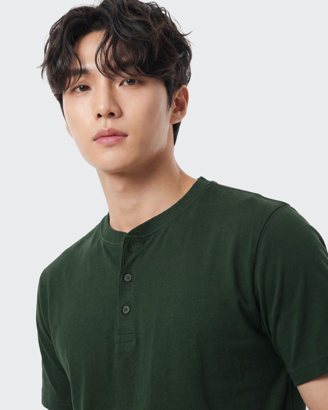 Men Short Sleeve Henley Tee