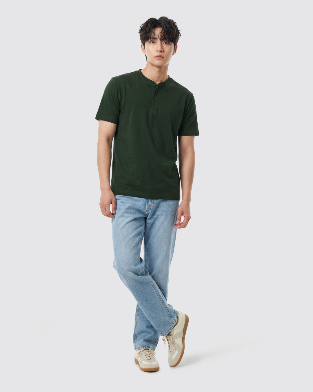 Men Short Sleeve Henley Tee