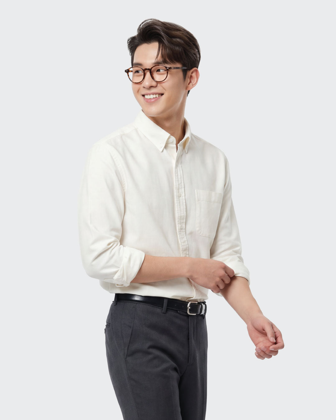 Men Regular Fit Long Sleeve Oxford Shirt