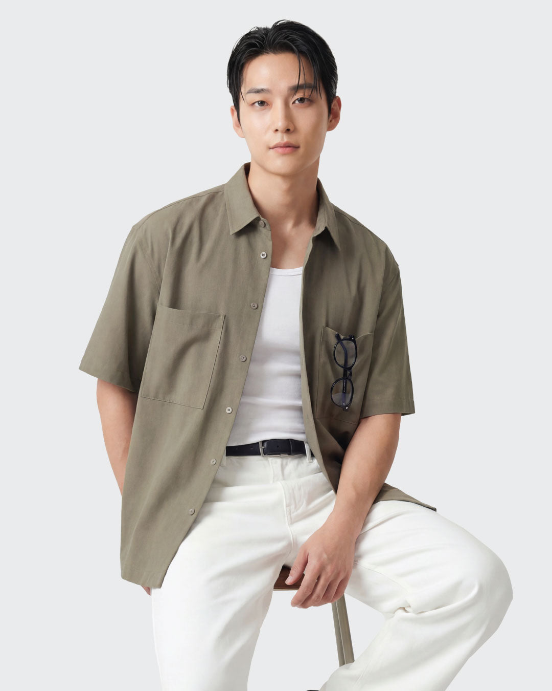 Men Regular Fit Double Pocket Shirt