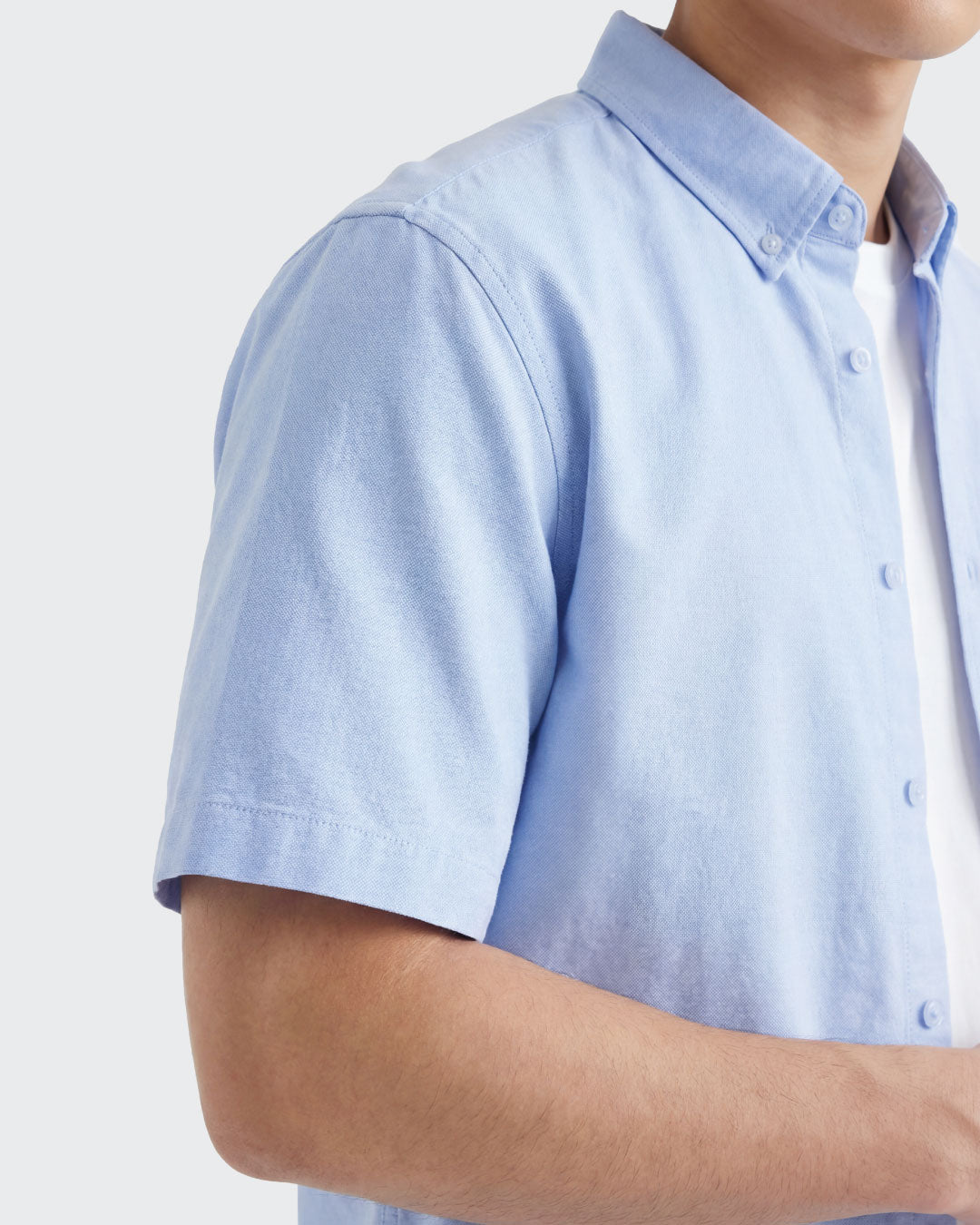 Men Short Sleeve Oxford Shirt