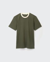 Men Duotone Ribbed Collar Tee
