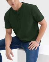 Men Short Sleeve Henley Tee
