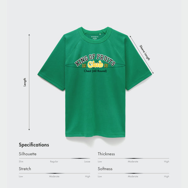 Size chart for Unisex Raglan Graphics Tee