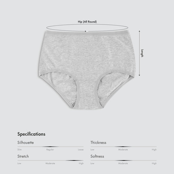 Size chart for Women Comfy Full Brief (2 in 1 Pack)