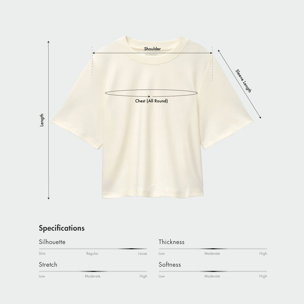 Size chart for Women Everyday Cropped Tee