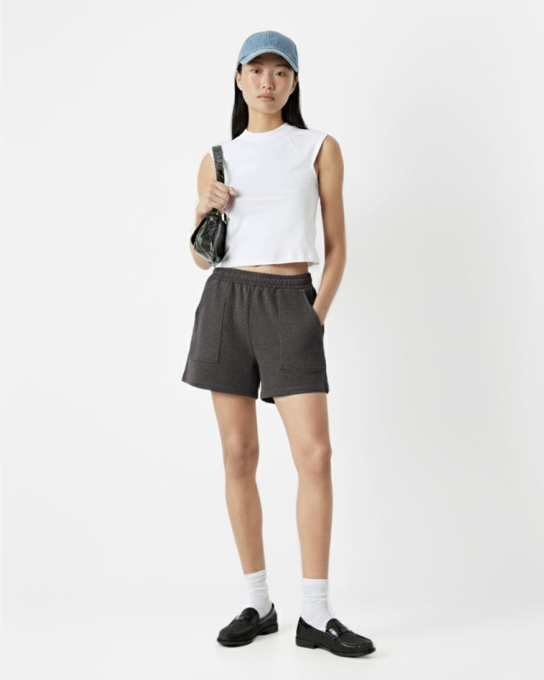 Women Paperbag Sweat Shorts
