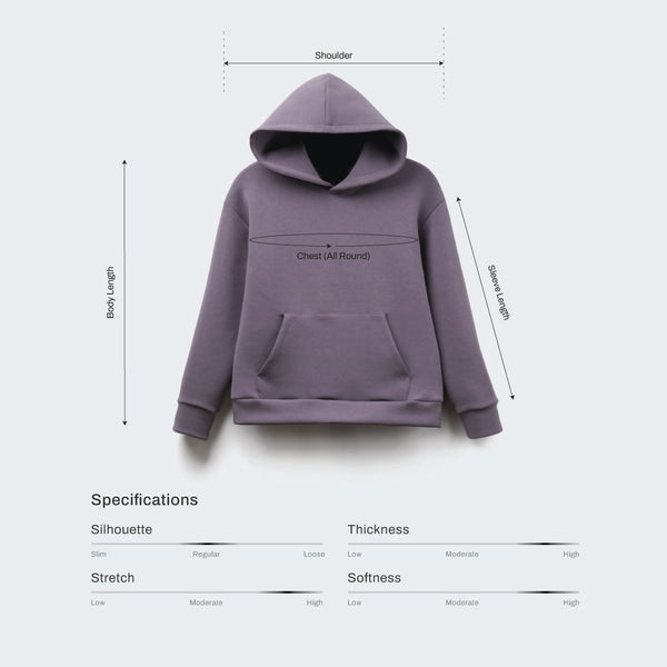 Size chart for Women Pleated Back Hoodie