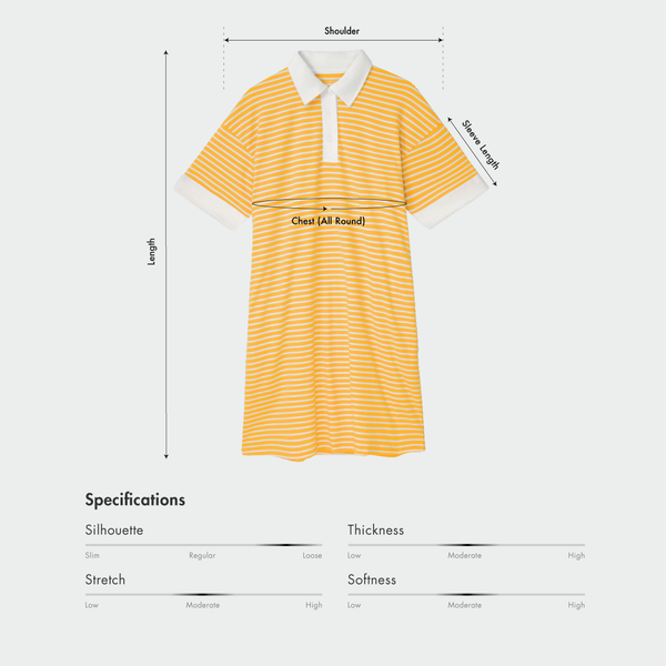 Size chart for Women Stripes Polo T-Dress