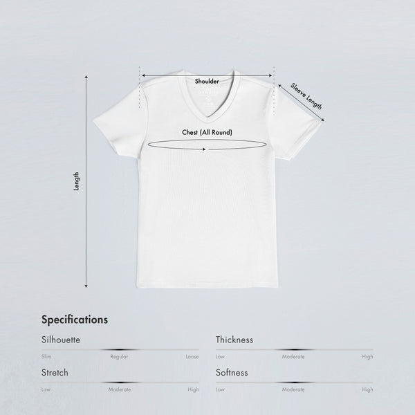 Size chart for Women Premium Cotton V-Neck Tee