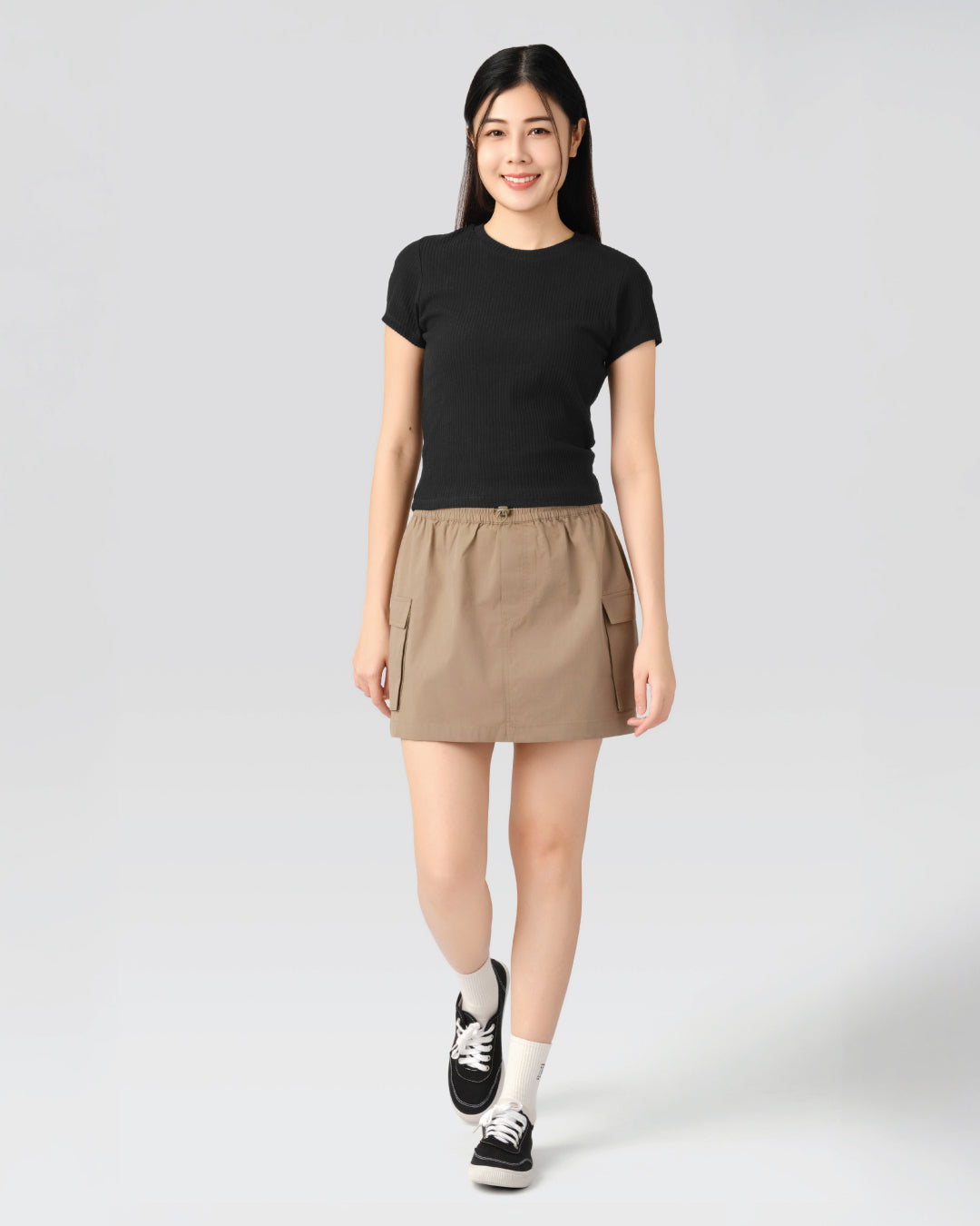 Women Round Neck Ribbed Top