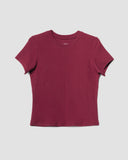 Women Round Neck Ribbed Top