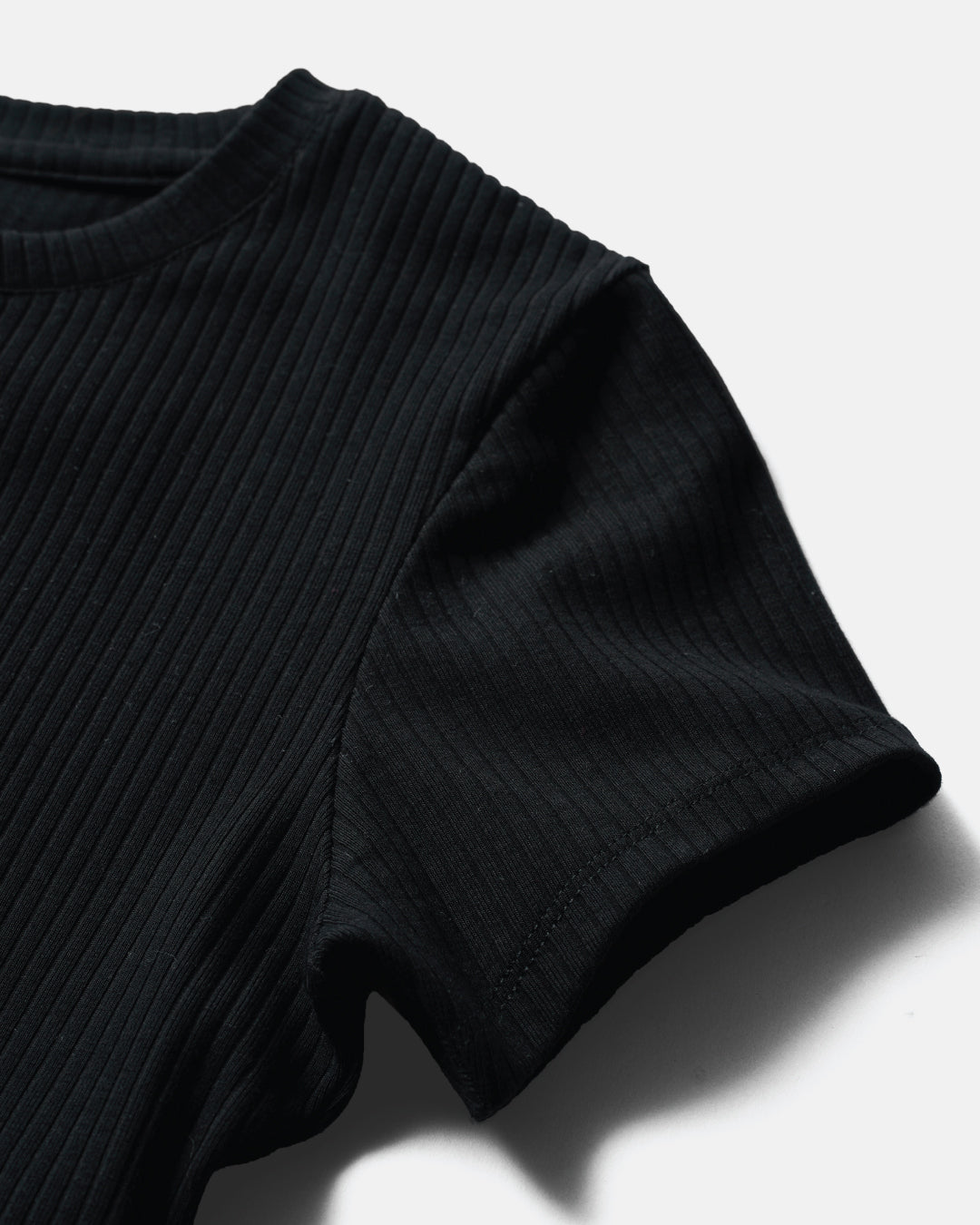 Women Round Neck Ribbed Top