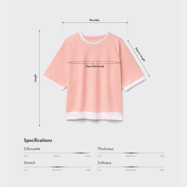 Size chart for Women Raglan Sleeve Top