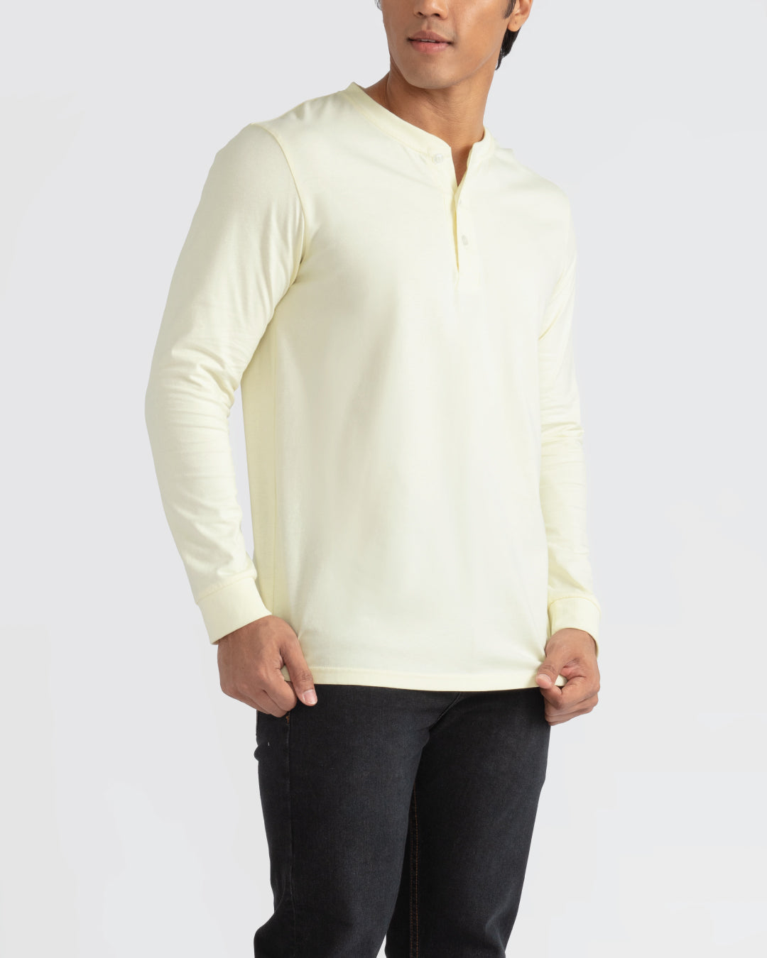Men Long Sleeve Henley Tee