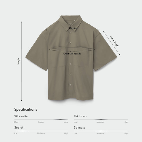 Size chart for Men Regular Fit Double Pocket Shirt