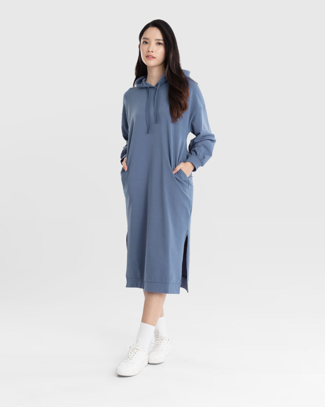 Women Midi Hoodie Dress – OXWHITE